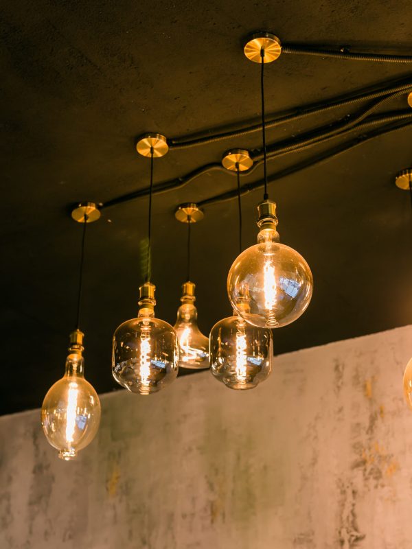 Beautiful retro lighting decor in coffee shop beautiful retro lighting decor in a coffee shop.